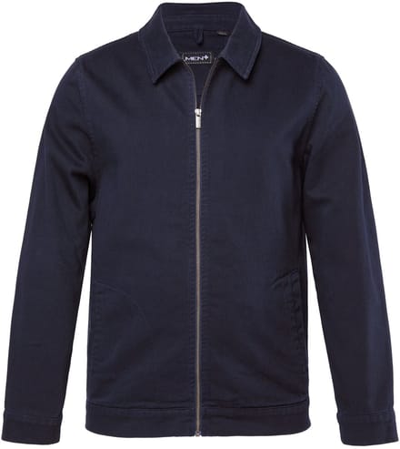 Men Plus - Heren - Jeansjack denim rits 2 zakken - Navy blauw - Maat 4XL