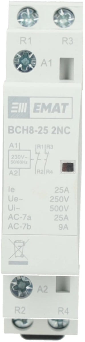 EMAT magneetschakelaar 230V 25A 0 maak en 2 verbreek (85010005)