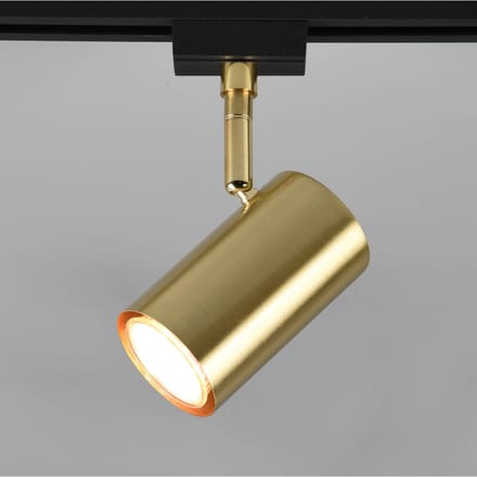 LED Railverlichting - Track Spot - DUOLINE - 2 Fase - GU10 Fitting - Rond - Mat Goud - Aluminium