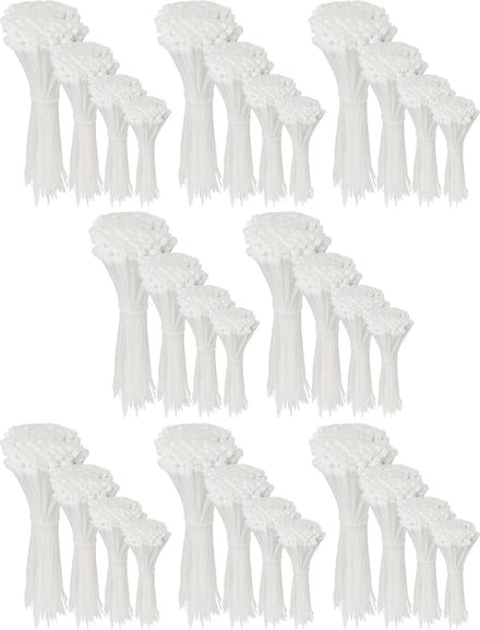 Polyamide kabelbinders, Tie Rips, witte kabelbinders set 4,8 mm / 3200 stuks