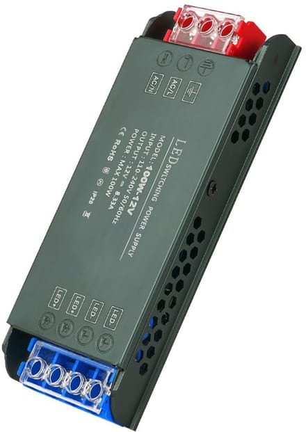 Dailygoody - LED-transformator - 12V 100W - ultradun ontwerp - geruisloze driver - constante spanning - geschikt voor LED-strips en verlichting