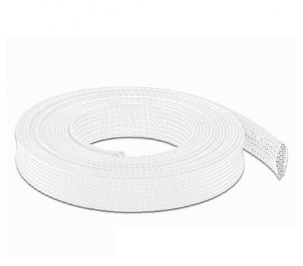 Gevlochten mouw rekbare 10 m x 19 mm wit