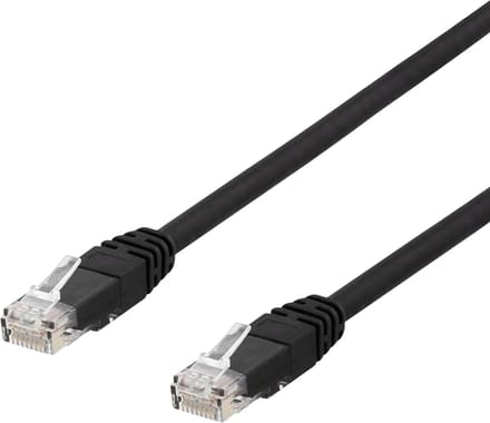 Deltaco TP-63SAU - patch cable - 3 m - black - Zwart - 3m