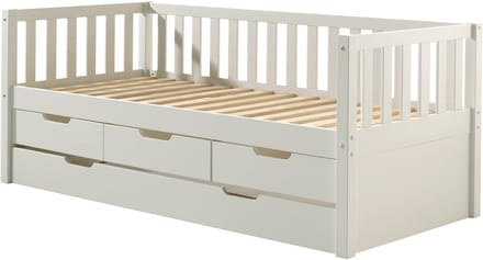 Vipack - Kajuitbed Friedrich met 3 lades en onderbed dennenhout - 90x200 - Wit
