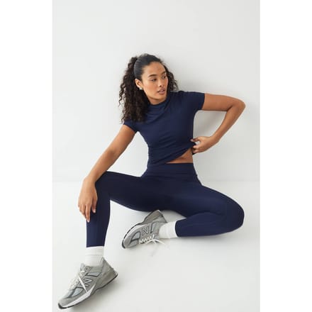 Dames DSGN Studio Ultra Sculpt Hoge Taille Diepe Tailleband Legging | Navy | Maat: Small