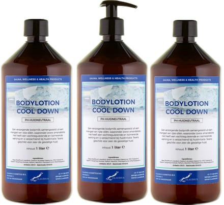 Bodylotion Cool Down 1 Liter - met gratis pomp - set van 3 stuks