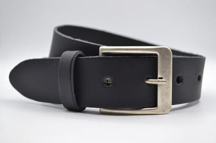 4cm brede zwarte echt lederen jeans riem maat 85