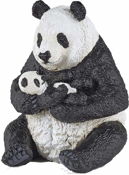 Speelfiguur - Bosdier - Panda - Met jong - Zittend
