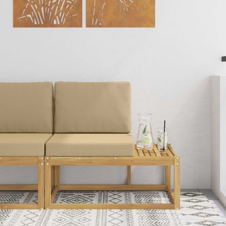 vidaXL - Buiten - eindsofa - Wit - 91 - x - 63 - x - 73 - cm - Massief - Acacia - Hout