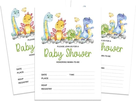 30 Vulbare Jungle Dinosaurus Uitnodigingen Babyshower Feest
