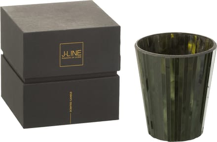 J-Line geurkaars Noa - Herbal Serenity - glas - groen - large - 60U