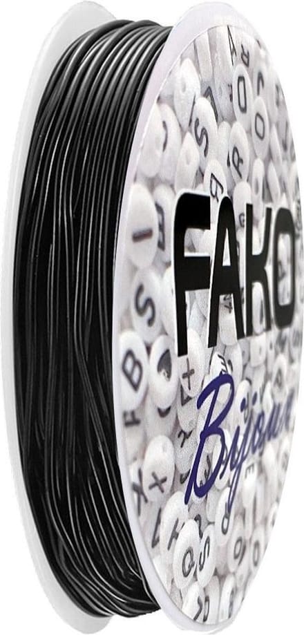 Fako Bijoux - Elastisch Nylon Draad - Rijgdraad - Sieraden Maken - 0.6mm - 9 Meter - Zwart