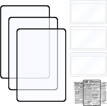 Leesvergrootglas Set - Vergrootbladen - Gedetailleerd Lezen - 3x Vergroting - 6 Stuks - Transparant