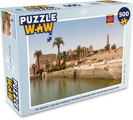 Puzzel De ingang van het Karnak tempelcomplex met de rivier in Egypte - Legpuzzel - Puzzel 500 stukjes