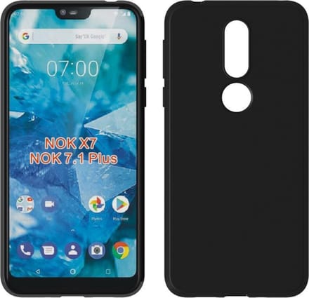 HB Hoesje Geschikt voor Nokia 7.1 - Zwart - Siliconen Back Cover