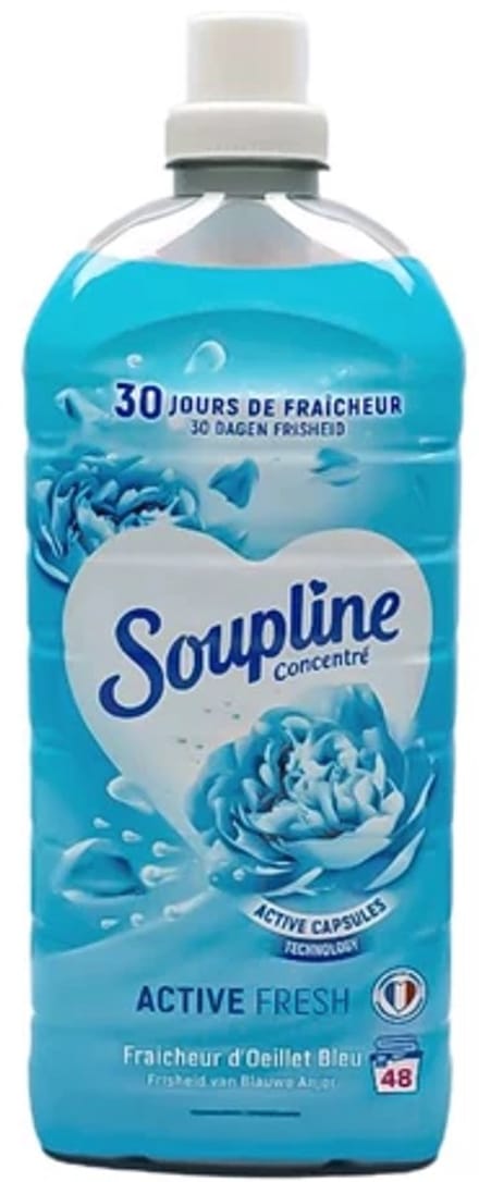 2 X SOUPLINE Active Fresh Blue Carnation Geconcentreerde Wasverzachter het 1.2L blikje