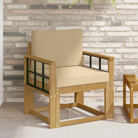 vidaXL - Buitensofa - Polyester - Wit - En - Beige