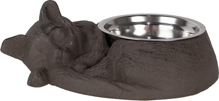 Clayre & Eef Voerbak Kat 325 ml Bruin Metaal