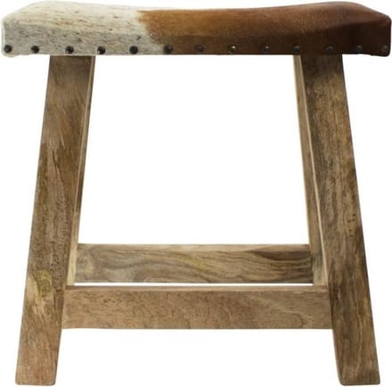 bankje koe bruin wit 46cm