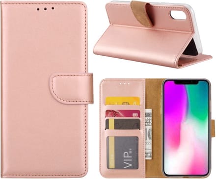 Cityhoesje - iPhone XR - Bookcase incl. Pasjeshouder - Roségoud