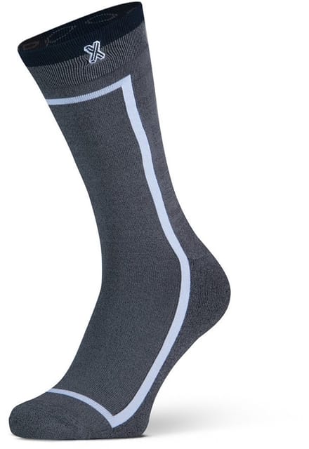 XPOOOS - Essential Graphics Heren bamboe Sokken - Badstof zool - 1-Pack - Maat 43/46 - Grijs