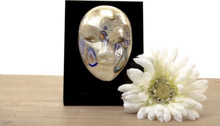 Murano glas - Murano glas figuren - Masker venitiaans - Murano - Beeldje - Wit - Vaderdag
