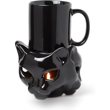 Alchemy England - Gothic Kop - Mok met mokwarmer Kat - voor Geen - zwart