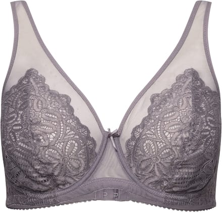 TruYou - Dames - Beugel BH kant mesh bandjes - Grijs - Maat 85B