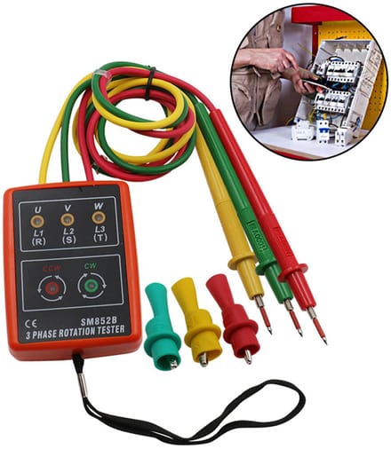 OUYLAF fasetester SM-852B - hoogspanningsfasedetector - met zoemer en testclips
