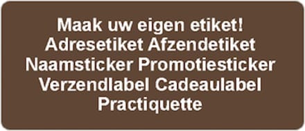 Verzendetiket - bruin - 250 stuks - 21x48mm - rechthoek - gepersonaliseerd - met eigen tekst