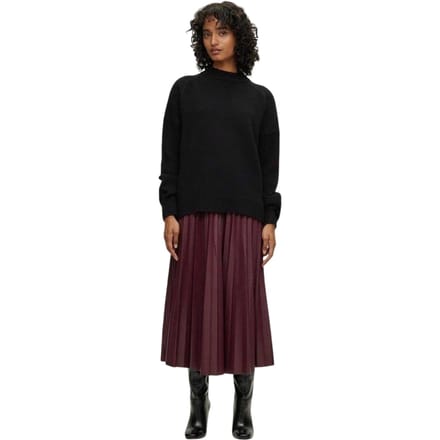 Boss Veplika midi-rok met plooien van imitatieleer voor dames (Rood)