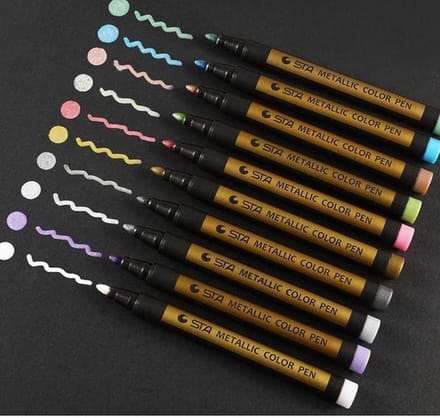 10 stuks metallic markers multi