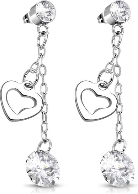 Amanto Oorbellen Berkin - 316L Staal - Zirkonia - Hart - 42x8mm