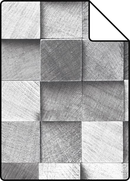 Proefstaal ESTAhome behang 3D-houtmotief grijs - 26.5 x 21 cm - 138527-S