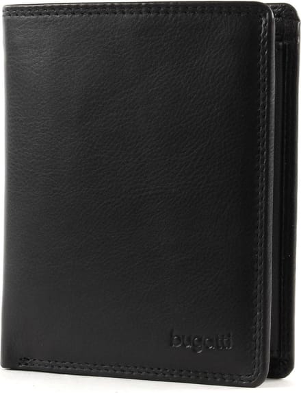 bugatti Portemonnee Simbiosi Coin Wallet Combi Style with Zip Compartment 8CC Black Zwart