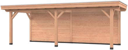 Douglas overkapping, 750 x 300, met achterwand, Westwood Vrijbuiter Basic