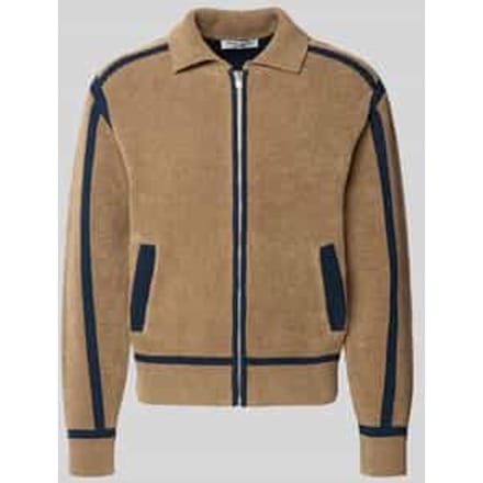 Regular fit gebreid jack van katoenmix