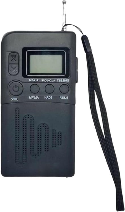 Draagbare Radio - AM FM Ontvanger - Thuis Bureau Kantoor - LCD Digitaal Display - Compact ABS Ontwerp - Zwart