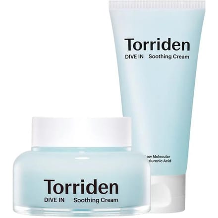 Torriden Dive-In Crème Apaisante à l'Acide Hyaluronique Set 100ml x2 Hydratant Hydratation Profonde white