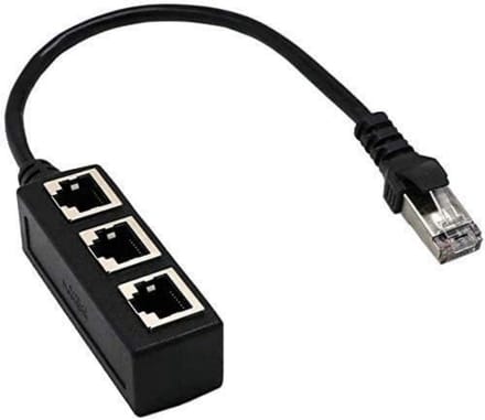 longziming -Splitter Kabel – Y Adapter 1-naar-3 poorten voor CAT5/CAT6 LAN, Ethernet Socket Connector, Geschikt voor netwerk, router, switch en computer