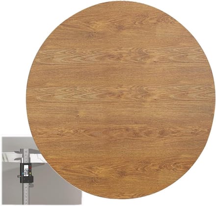 Houten Eettafel - Ronde Tafel - Eten en Werken - Gouden Eiken Afwerking - 100cm Diameter - Wit