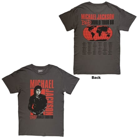 Michael Jackson - Bad World Tour '88 Heren Tshirt - 2XL - Grijs