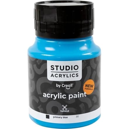 Acrylverf - Blauw Primary Blue (#30) - Dekkend - Creall Studio - 500ml - 1 fles