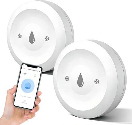 Wifi Watermelder - Overstromingsmelder - Lekkage Detectie - Real-time Alarm - 2 Stuks - Wit
