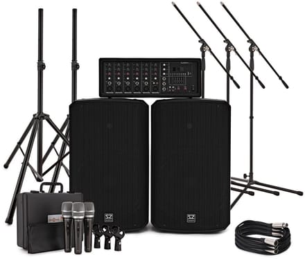 SubZero SZPA-612 250W 12 PA-systeem met Microfoons en Standaards