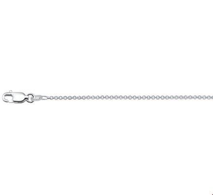 Zilver Gerhodineerde Collier anker rond 1 1313204