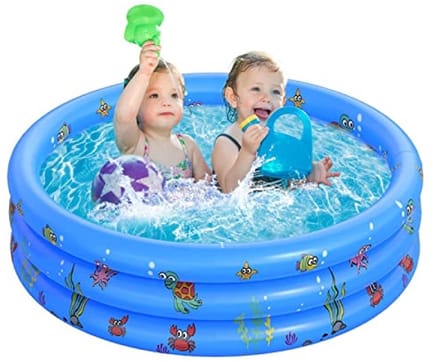 PromoHome Opblaasbaar Kinderbadje - 100 cm - Blauw - Inclusief Leegloopventiel
