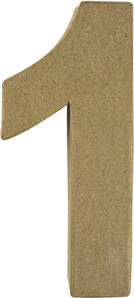 Rayher hobby Papier mache 3D cijfer 1 - 15 x 9 x 3 cm - Knutsel cijfers leeftijden