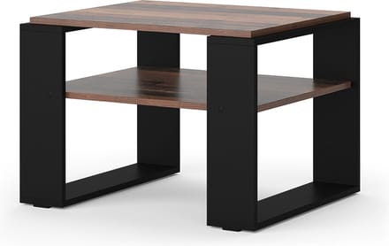 Vicco Helm Salontafel – 65.6 x 55.8 cm met plank Antiek hout