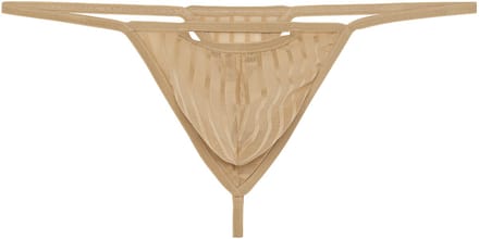WOH heren microfiber G-string personal allure mesh beige